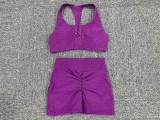 Spring Quick-Drying Lace-Up Tank Bra Unning Tight Fitting Sports Shorts Yoga Set Fitness Clothing