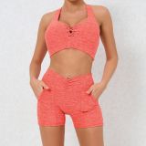 Spring Quick-Drying Lace-Up Tank Bra Unning Tight Fitting Sports Shorts Yoga Set Fitness Clothing