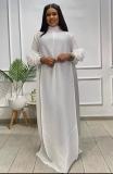 Solid Color Long Sleeve Chic Plus Size Women's Loose Dress