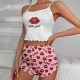 Summer Casual Pajamas Women's Sleeveless Camisole Shorts Set Home Wear