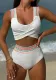 Rainbow Ribbon Wide Strap  High Waist Two Pieces Bikini Swimsuit