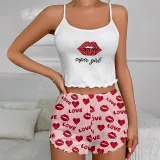 Summer Casual Pajamas Women's Sleeveless Camisole Shorts Set Home Wear