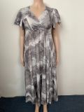 Plus Size Women Spring Summer Casual Elegant Holidays Printed Maxi Dress