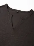 Men's waffle Solid Long Sleeve Basic Top