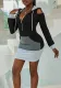 Women Colorblock Beaded Off-The-Shoulder Hat Dress