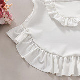Women Clothes Lace Halter Neck Suspender Hollow Backless Bow Tied Maid Outfit Dress