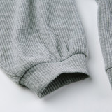 Women Solid knitting zipper Hoodies V neck Bra High Waist Shorts Casual Three-Piece