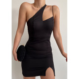 Women Sexy Irregular Off-Shoulder Bodycon Strap Dress