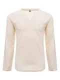Men's waffle Solid Long Sleeve Basic Top