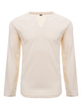 Men's waffle Solid Long Sleeve Basic Top