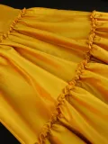 Women Spring Half Open Collar Sleeveless Pleated Dress
