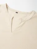 Men's waffle Solid Long Sleeve Basic Top