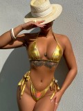 Sexy gold bikini two piece swimsuit