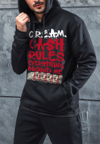 Men's Autumn and Spring Letter Print Casual Hoodies