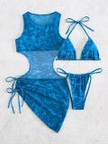 Printed Women's Two Pieces Bikini Three-Piece Swimsuit
