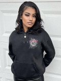 Autumn and Spring Women's Printed Casual Hoodies