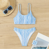 Women's Wavy Stripe Printed Sexy Two Pieces Swimsuit