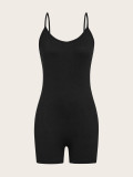 Fashionable Sexy Solid Strap Sport Slim Fit Jumpsuit