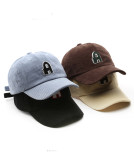 Autumn and winter warm corduroy patch baseball cap outdoor sports peaked cap