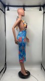 Women Casual Print Elegant Lace-Up Dress