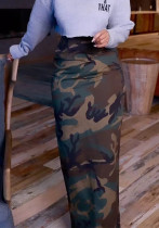 Women camouflage slit Skirt