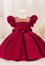 Children's Dress Puff Sleeve Baby Girl Princess Dress