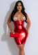 Fashionable Sleeveless Solid Color Strappy Slim Fit Bodycon Party Dress