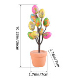 Easter Cartoon Printed Eggs Potted Decoration Ornaments