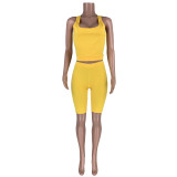 Women Sports Casual Tank Top and Shorts Two-piece Set