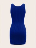 Summer  Street Solid Color Strap Sexy Women's Bodycon Dress