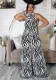 Summer Spring Plus Size Print Wide Leg Jumpsuit