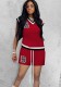 Women Solid B Embroidered Short Sleeve Top and Shorts Two Piece Set