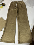 Women Sleeveless Suspender Crop Top And Slit Wide Leg Pants Two-piece Set