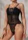 Sexy Lingerie Sexy Black Lace Lace-Up Strap Bodysuit