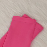 Sexy Women's Solid Color V-Neck Two-Piece Pants Set