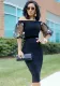 Women Embroidered Puff Sleeve Off Shoulder Dress