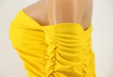 Women Long Sleeve Solid Pleated Off Shoulder Sexy Top and Pant Two-piece Set