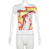 Women Printed Sexy Crop T-Shirt