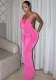 Summer Solid Color Sleeveless Sexy Strap Low Back Slim Fit Women's Dress