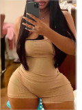 Women Sleeveless Backless Solid Jumpsuit
