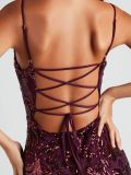 Women Sexy Sequined Bead Party Mini Evening Dress