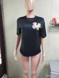 Women Spring Summer Printed Short Sleeve T-Shirt