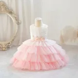 Children's Flower Girl Tutu Princess Dress Baby Girl's First Birthday Formal Party Dress