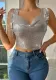 Metallic Sequin Crop Tank Women's Tassel Camisole Top