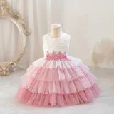 Children's Flower Girl Tutu Princess Dress Baby Girl's First Birthday Formal Party Dress