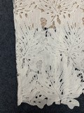Women knitting sleeveless Strapless Lace white dress