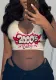 Women's Fashion Sexy Letter Printed T-Shirt Women's Trendy U-Neck Sleeveless Vest