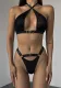 Fashion Halter Neck Mesh Sexy Two-Piece Lingerie Set