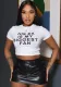Women's Summer Fashion Letter Print Round Neck Short Sleeve T-Shirt Top