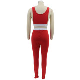 Women summer sexy vest and trousers Patchwork sports two-piece set